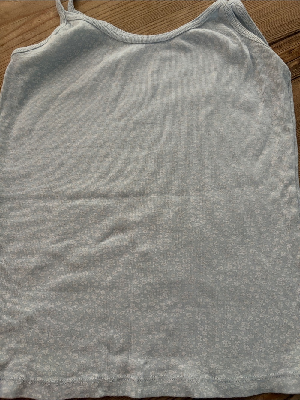 Brandy Melville Pale Blue Floral Ribbed Camisole